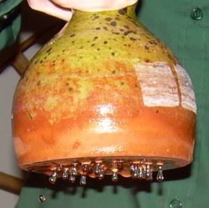 Glazed earthenware bell-shaped pot